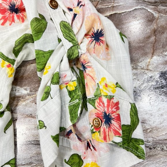 Croft & Barrow Sheer Floral Button Front Shirt XL - Picture 6 of 7